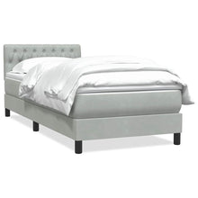 Boxspring met matras fluweel lichtgrijs 80x210 cm