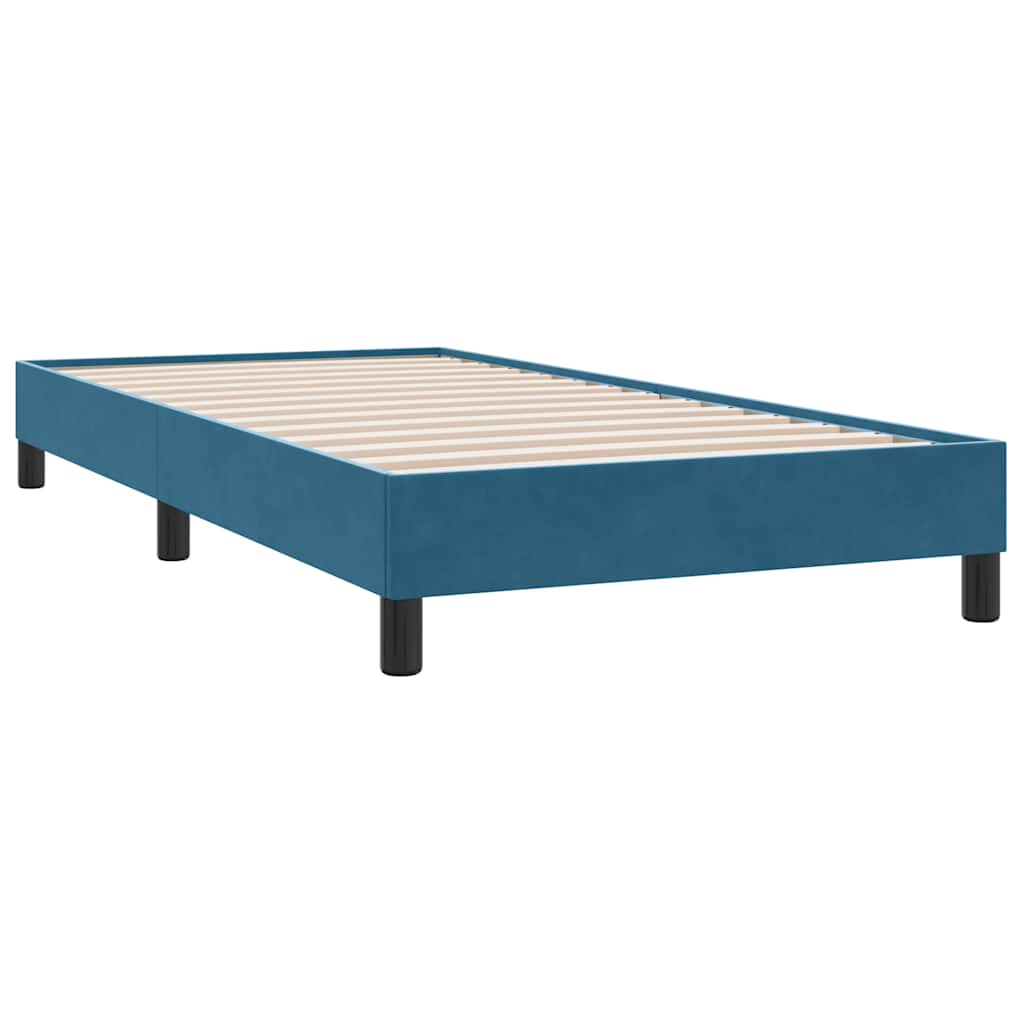 Boxspring met matras fluweel donkerblauw 80x210 cm