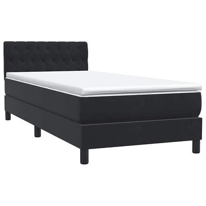 Boxspring met matras fluweel zwart 90x210 cm