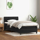 Boxspring met matras 90x210 cm zwart fluweel