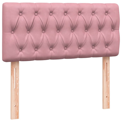 Boxspring met matras fluweel roze 90x210 cm