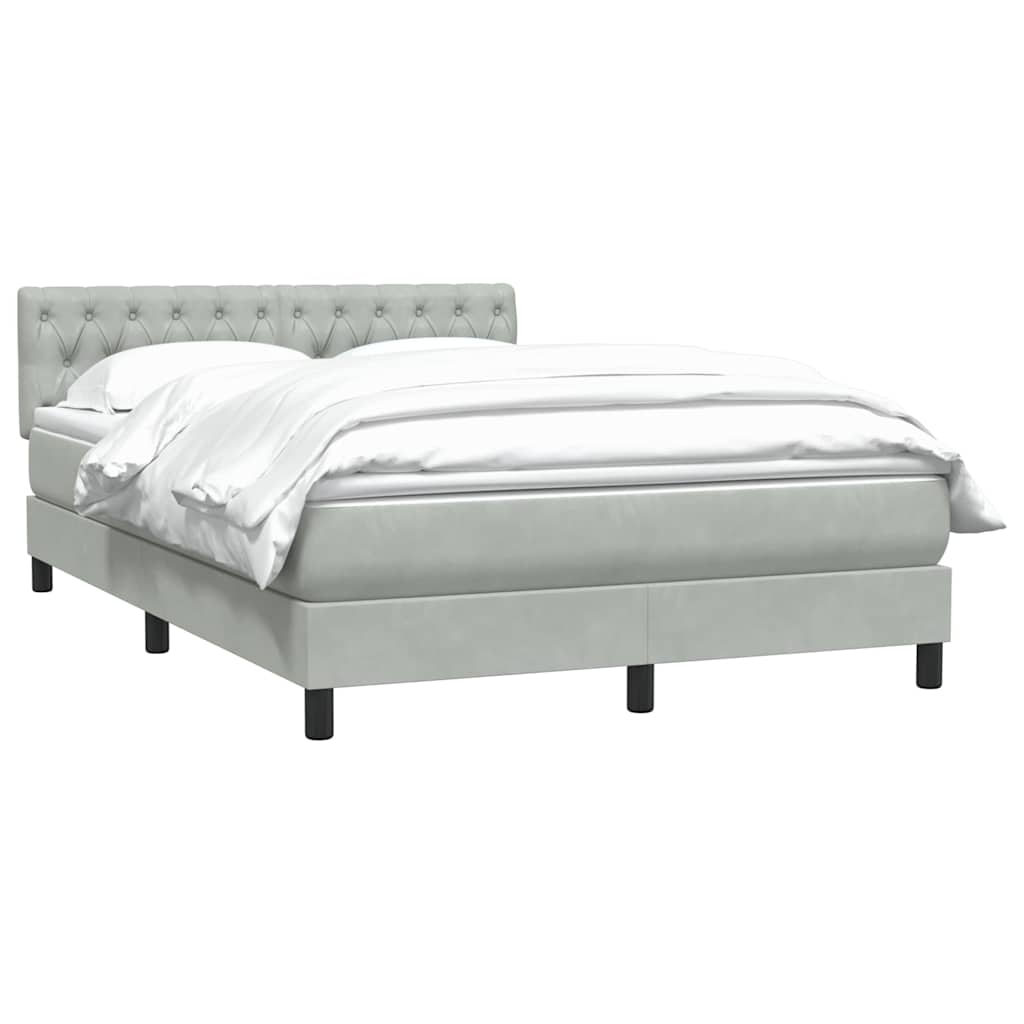 Boxspring met matras fluweel lichtgrijs 160x210 cm