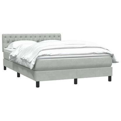 Boxspring met matras fluweel lichtgrijs 160x210 cm
