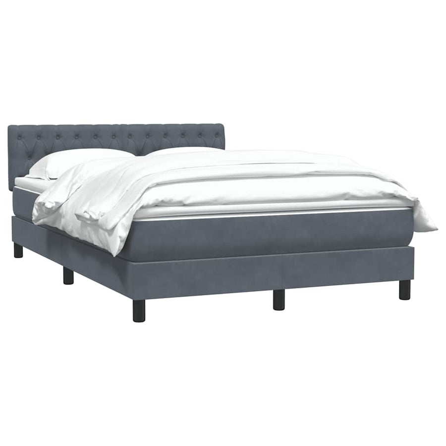 Boxspring met matras fluweel donkergrijs 160x210 cm