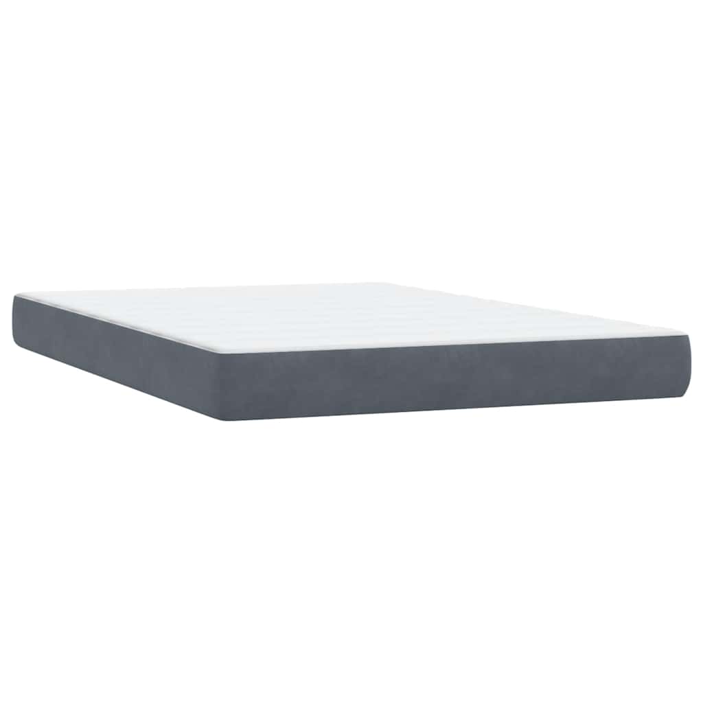 Boxspring met matras fluweel donkergrijs 160x210 cm