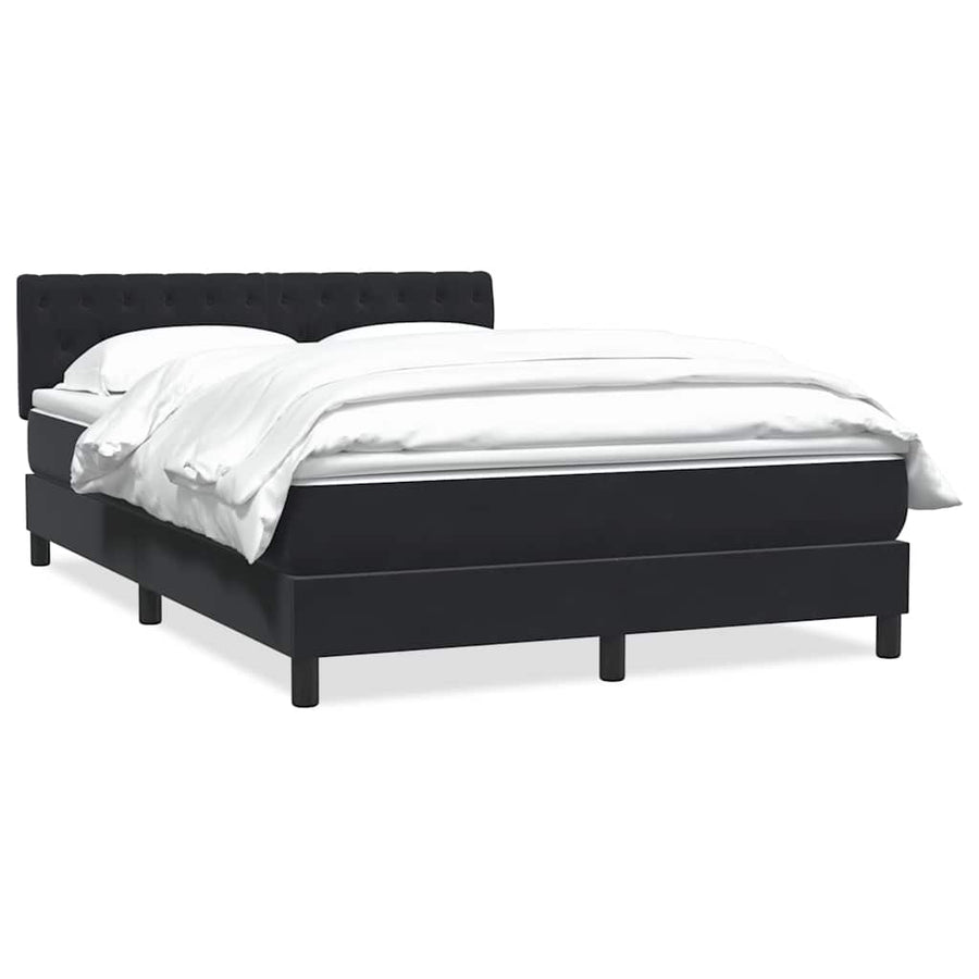 Boxspring met matras fluweel zwart 160x210 cm