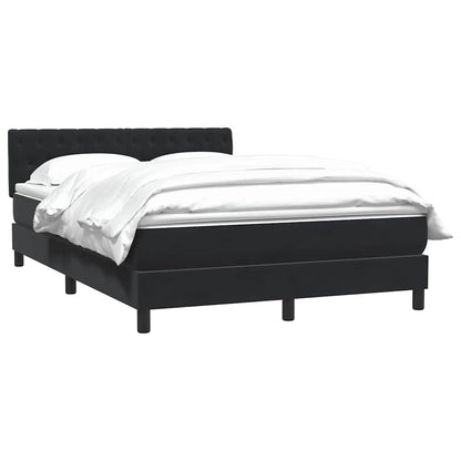 Boxspring met matras fluweel zwart 160x210 cm