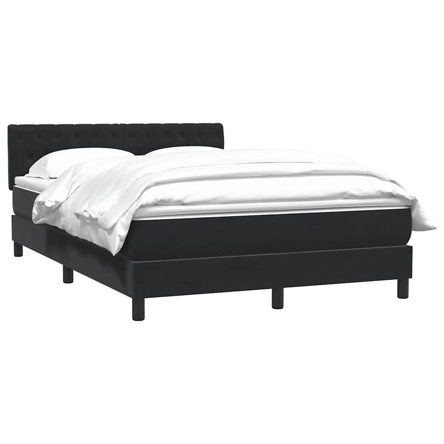 Boxspring met matras fluweel zwart 160x210 cm