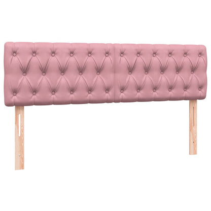 Boxspring met matras fluweel roze 160x210 cm