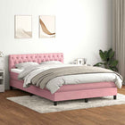 Boxspring met matras 160x210 cm roze fluweel