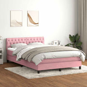 Boxspring met matras 160x210 cm roze fluweel