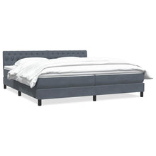 Boxspring met matras fluweel donkergrijs 180x210 cm