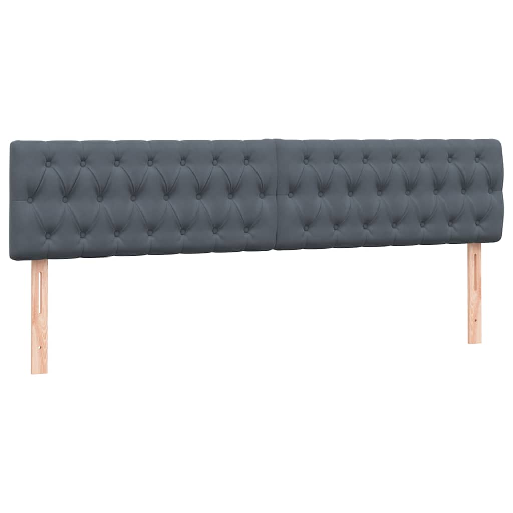 Boxspring met matras fluweel donkergrijs 180x210 cm