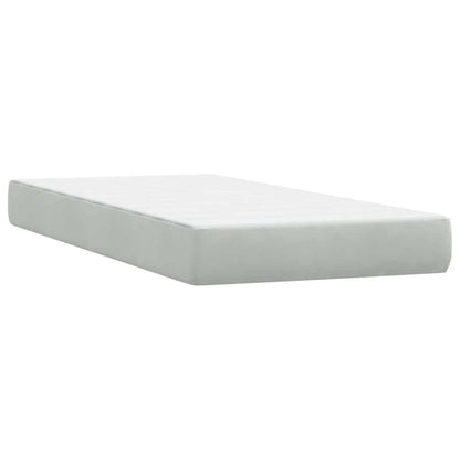 Boxspring met matras fluweel lichtgrijs 200x210 cm