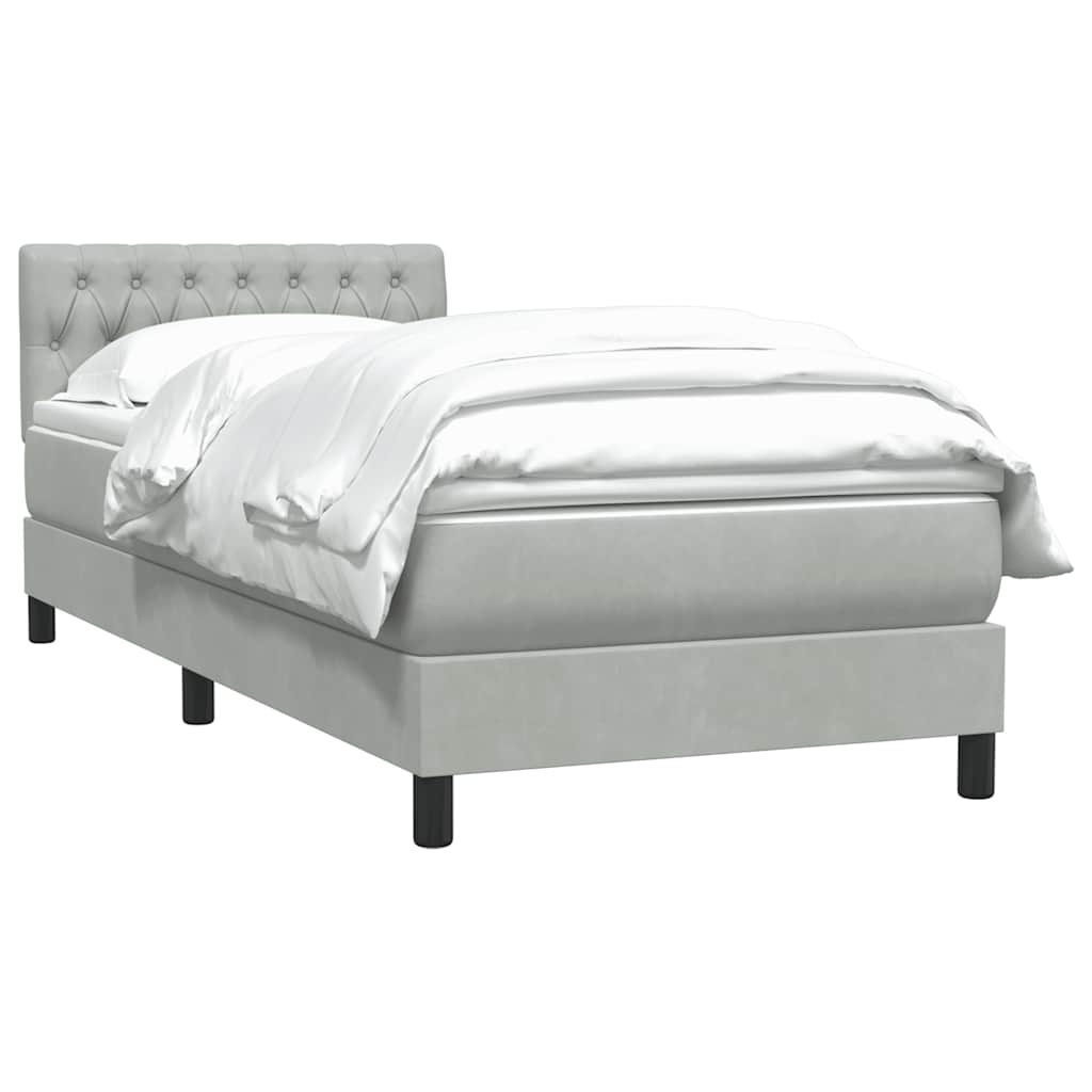 Boxspring met matras fluweel lichtgrijs 80x220 cm