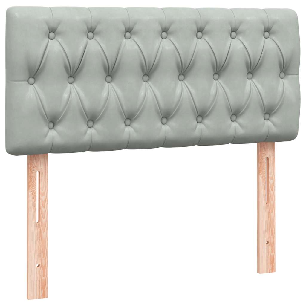 Boxspring met matras fluweel lichtgrijs 80x220 cm
