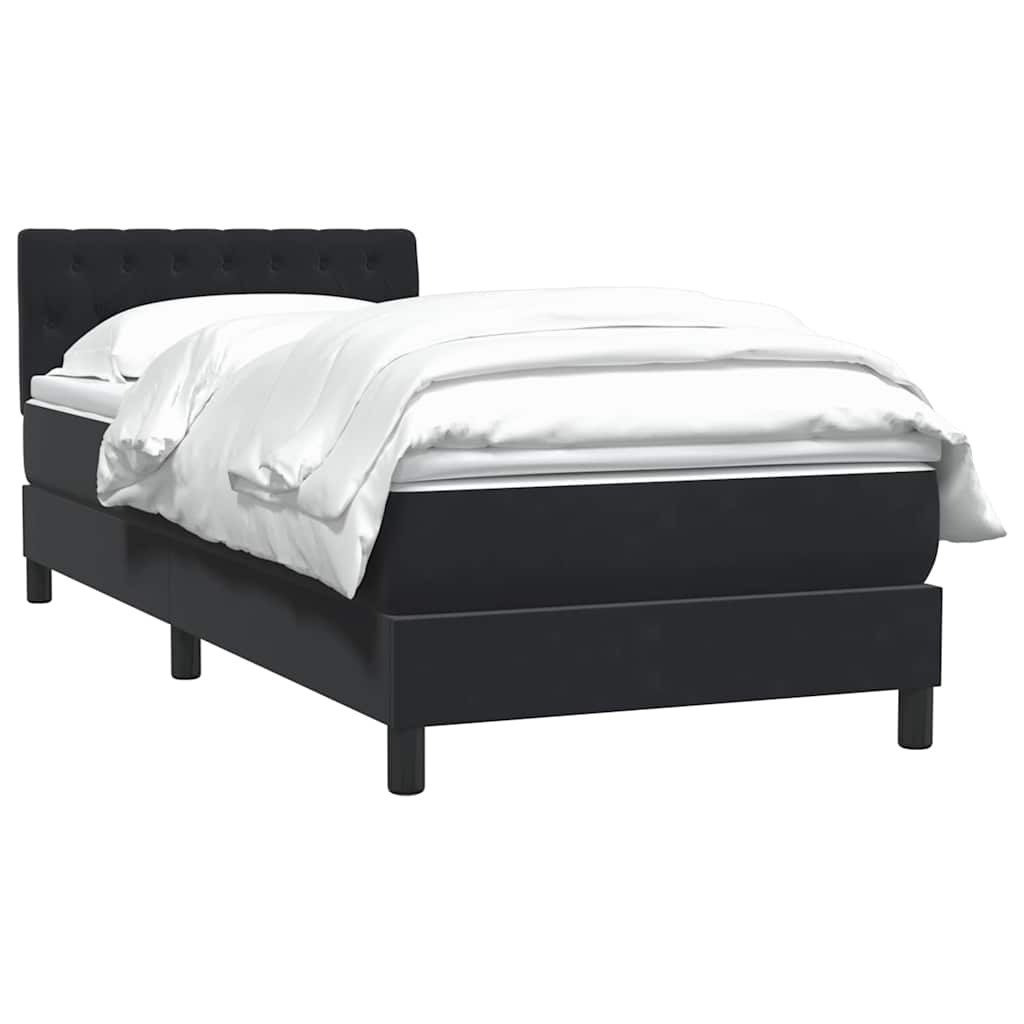 Boxspring met matras fluweel zwart 80x220 cm