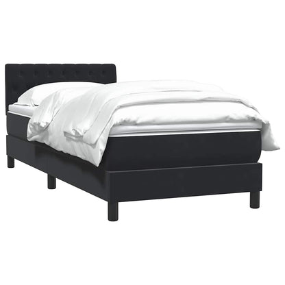 Boxspring met matras fluweel zwart 80x220 cm