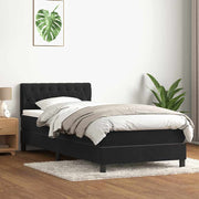Boxspring met matras 80x220 cm zwart fluweel