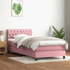 Boxspring met matras 80x220 cm roze fluweel