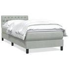 Boxspring bed 90x220 cm lichtgrijs fluweel met pocketveringmatras