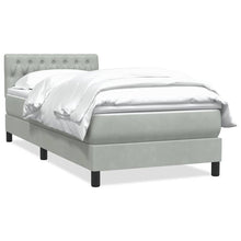 Boxspring met matras fluweel lichtgrijs 90x220 cm