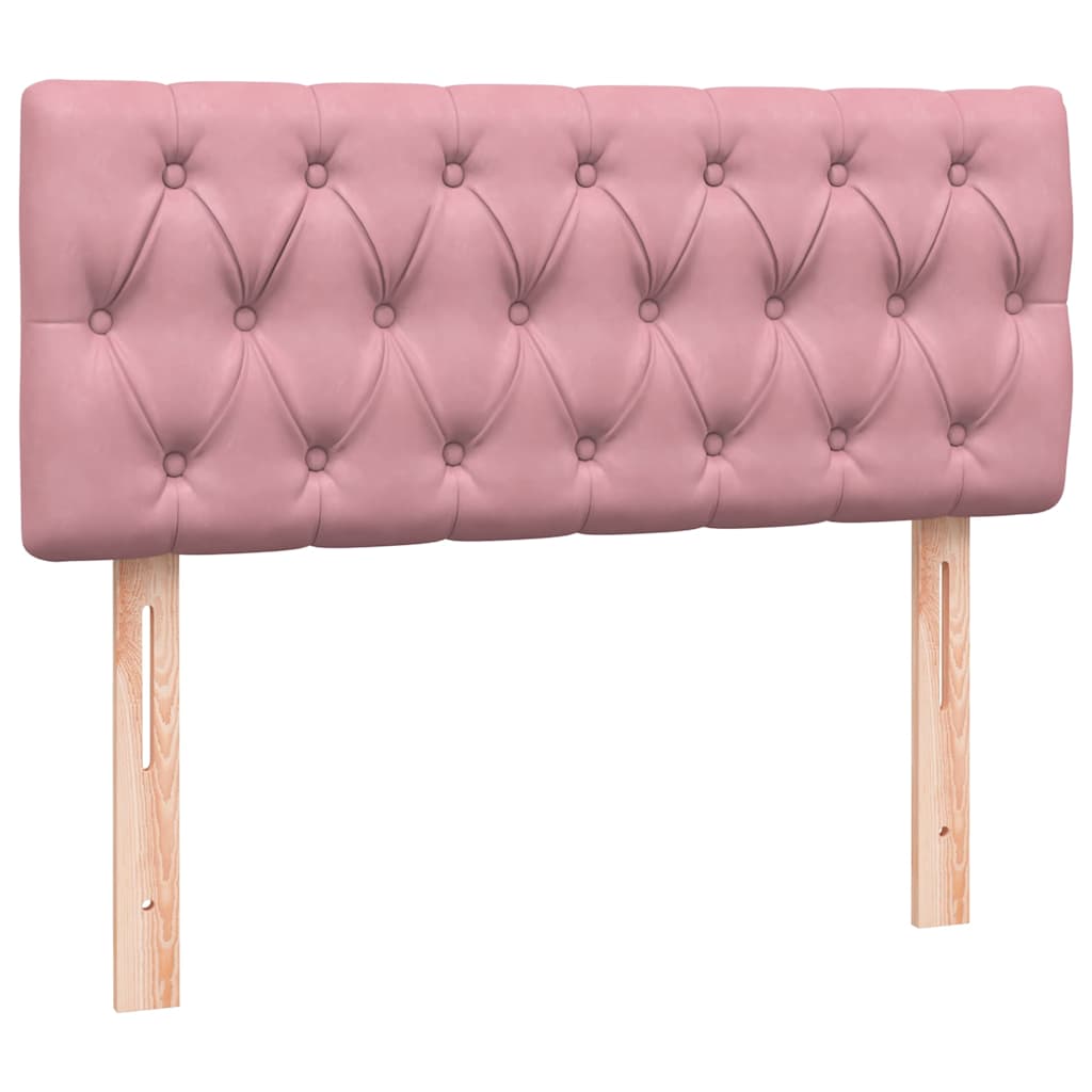 Boxspring met matras fluweel roze 120x220 cm