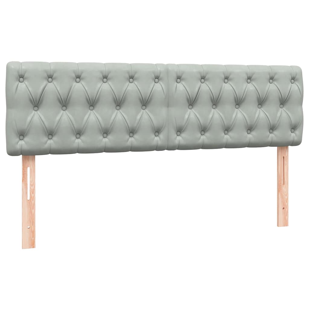 Boxspring met matras fluweel lichtgrijs 140x220 cm