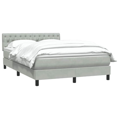 Boxspring met matras fluweel lichtgrijs 160x220 cm