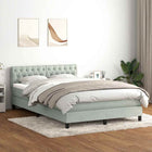 Boxspring 160x220 cm lichtgrijs fluweel