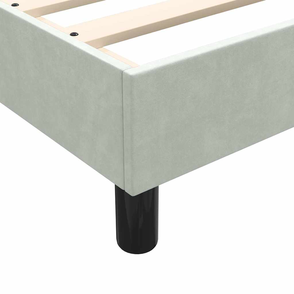 Boxspring met matras fluweel lichtgrijs 180x220 cm