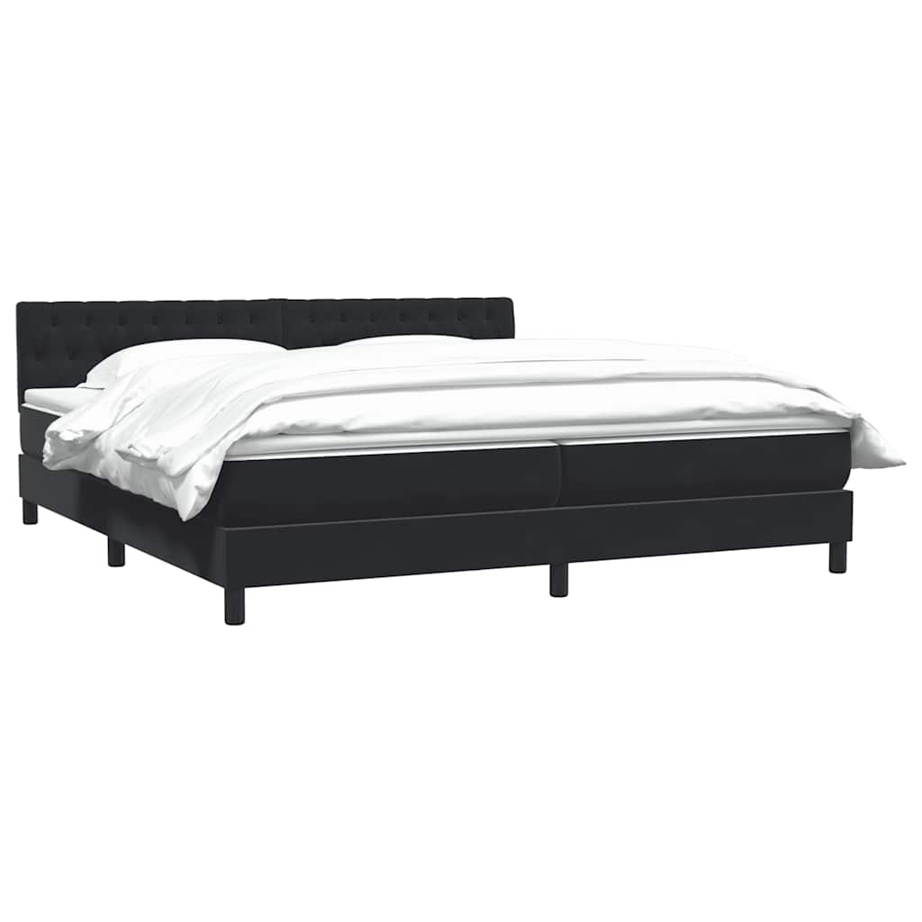 Boxspring met matras fluweel zwart 200x220 cm