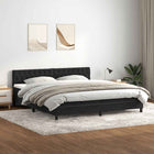 Box spring bed with velvet mattress black 200x220 cm