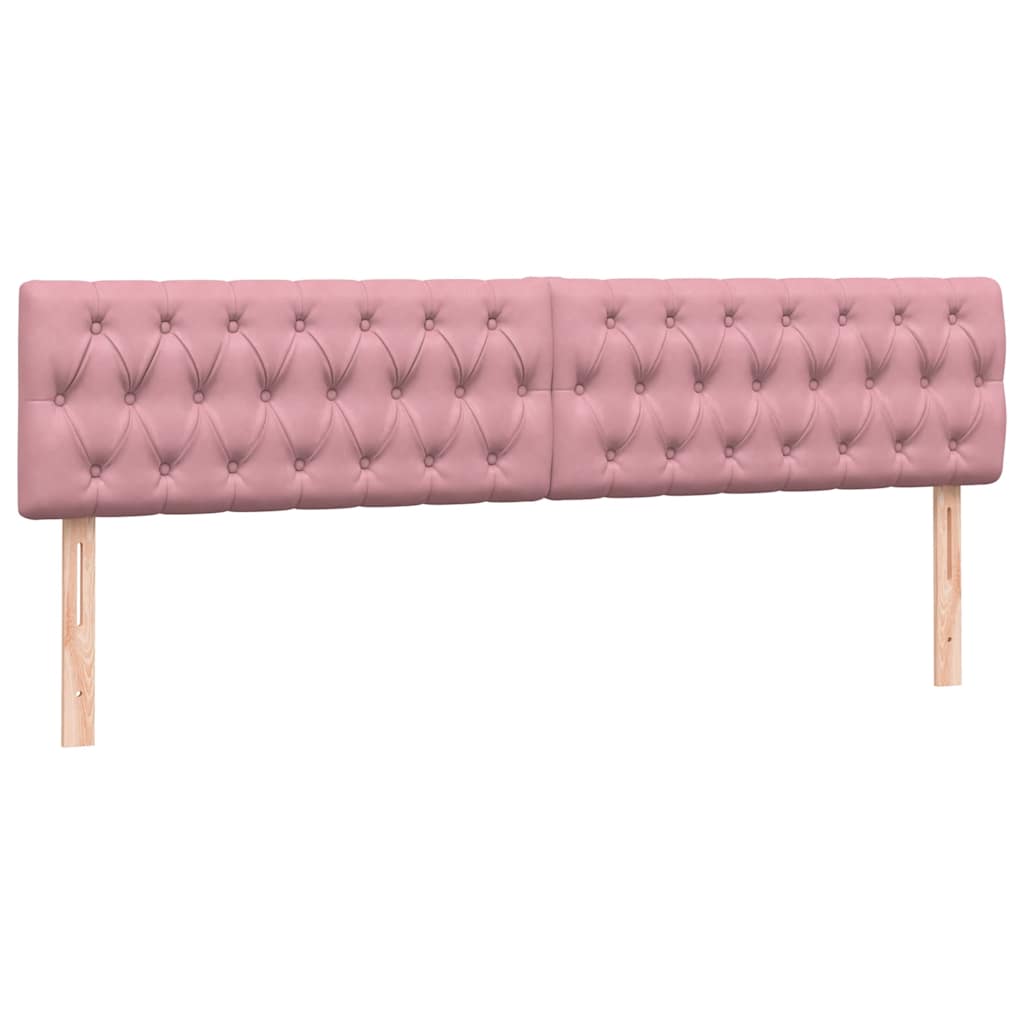 Boxspring met matras fluweel roze 200x220 cm