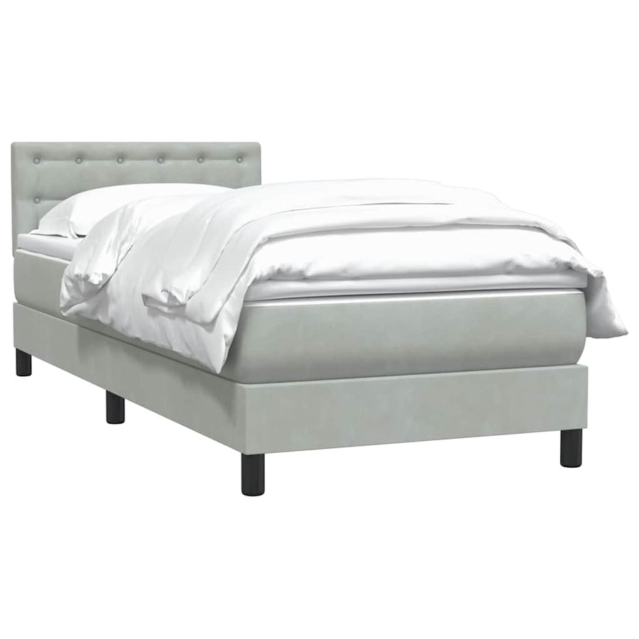 Boxspring met matras fluweel lichtgrijs 80x210 cm