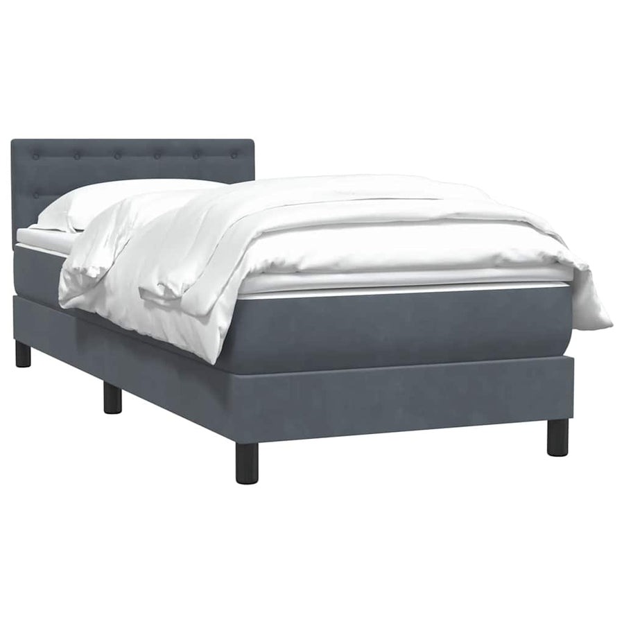 Boxspring met matras fluweel donkergrijs 80x210 cm
