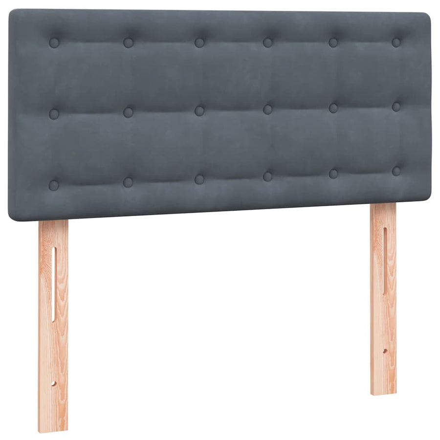 Boxspring met matras fluweel donkergrijs 80x210 cm