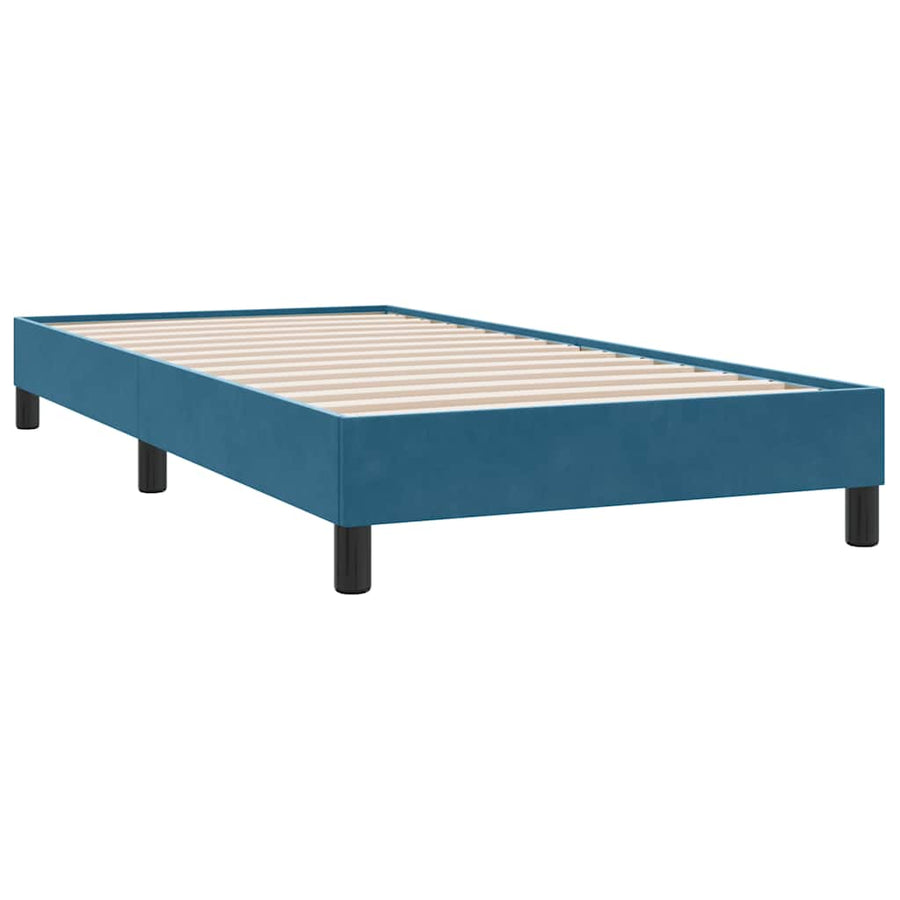 Boxspring met matras fluweel donkerblauw 80x210 cm