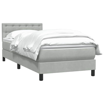 Boxspring met matras fluweel lichtgrijs 90x210 cm