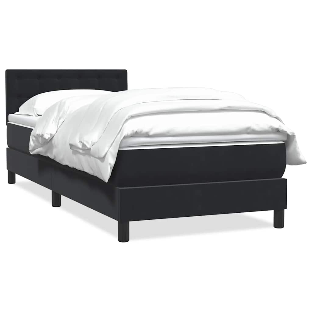 Boxspring met matras fluweel zwart 90x210 cm
