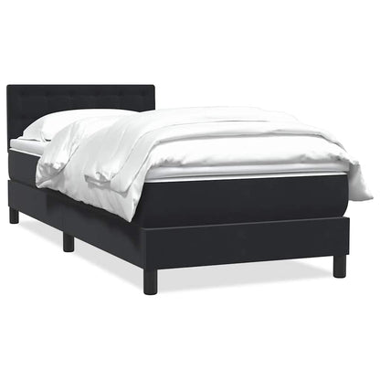 Boxspring met matras fluweel zwart 90x210 cm