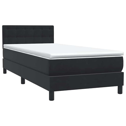 Boxspring met matras fluweel zwart 90x210 cm