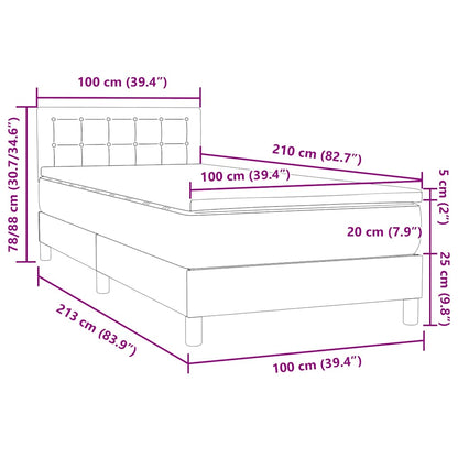 Boxspring met matras fluweel donkergroen 100x210 cm