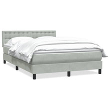 Boxspring met matras fluweel lichtgrijs 160x210 cm