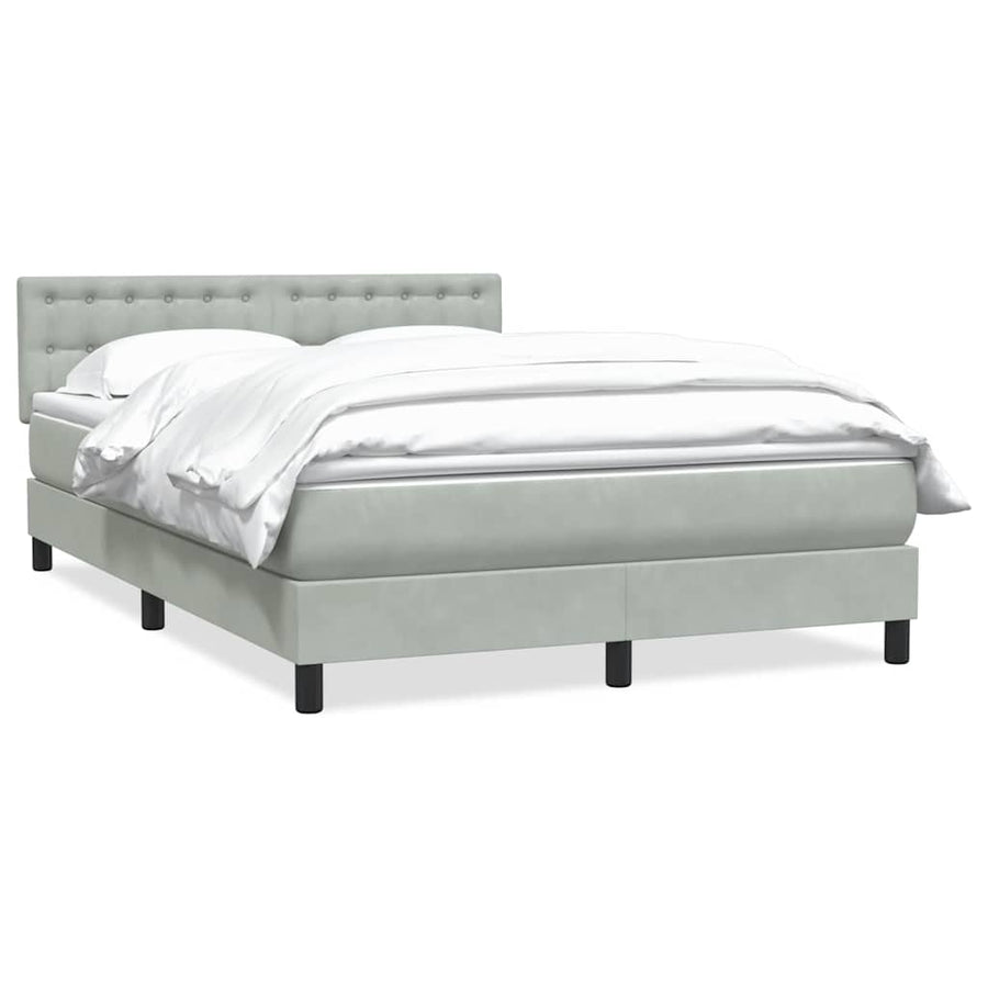 Boxspring met matras fluweel lichtgrijs 160x210 cm