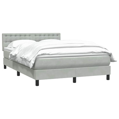 Boxspring met matras fluweel lichtgrijs 160x210 cm