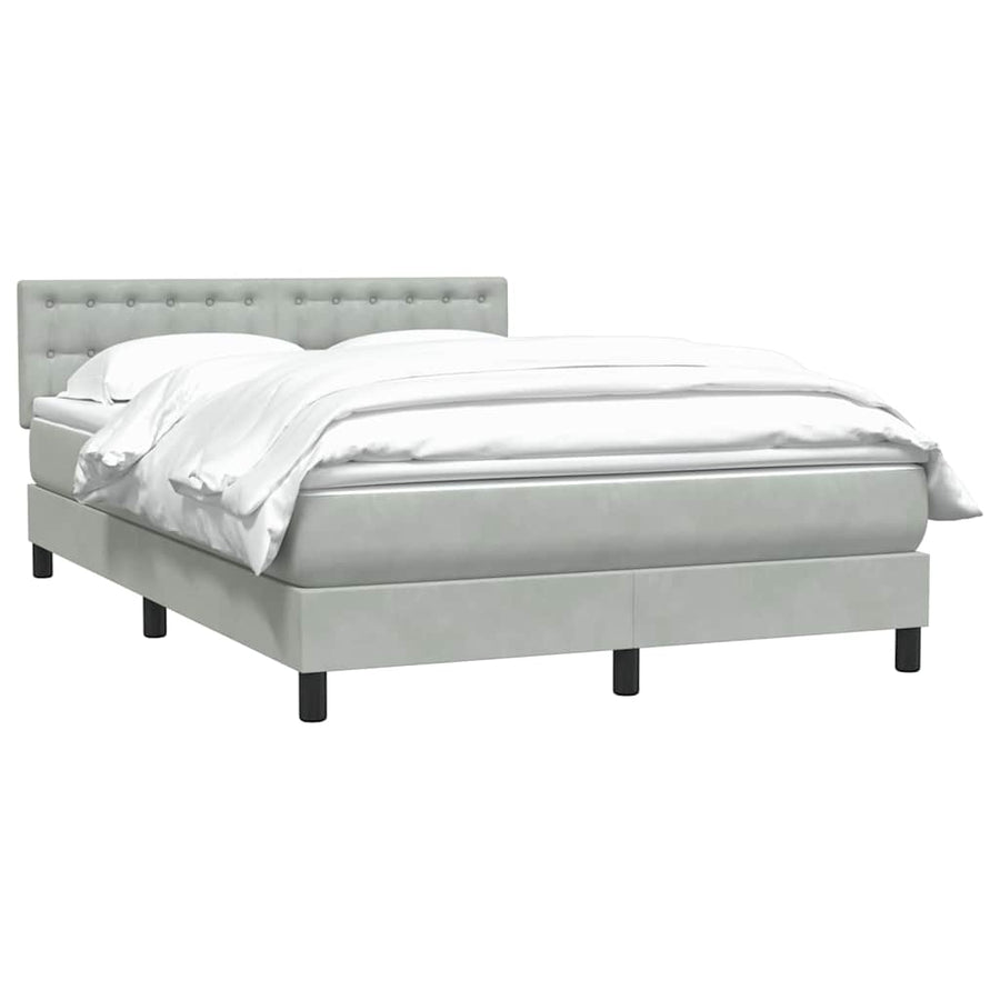 Boxspring met matras fluweel lichtgrijs 160x210 cm