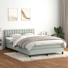 Boxspring met matras 160x210 cm lichtgrijs fluweel
