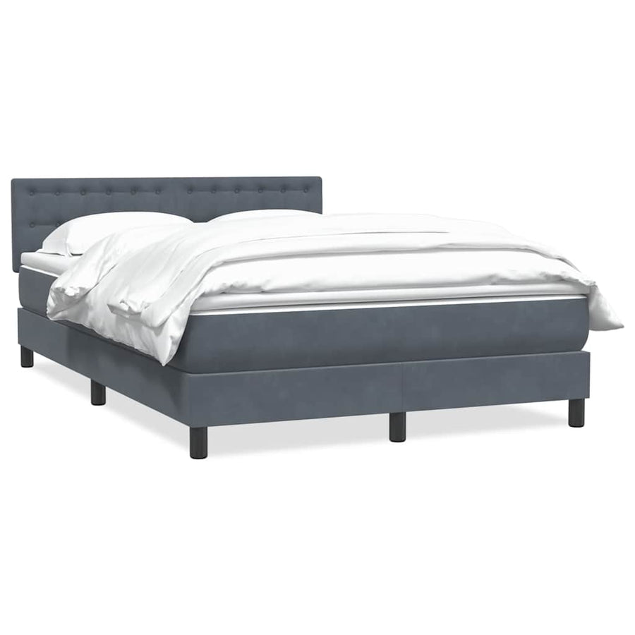 Boxspring met matras fluweel donkergrijs 160x210 cm