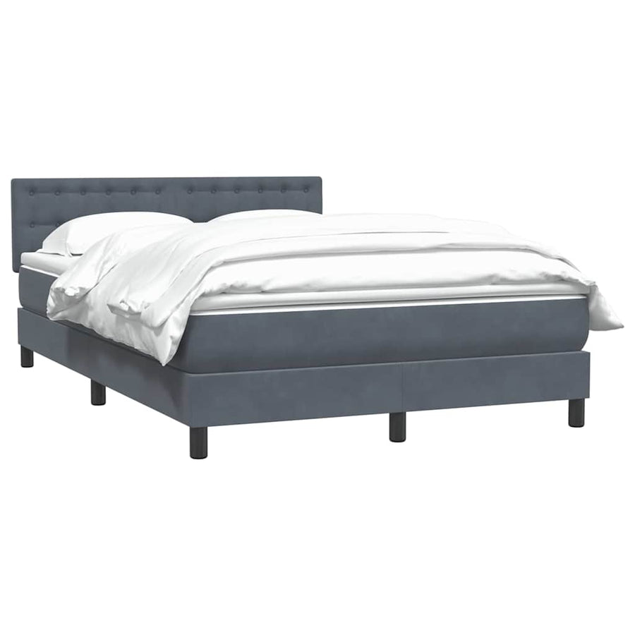 Boxspring met matras fluweel donkergrijs 160x210 cm